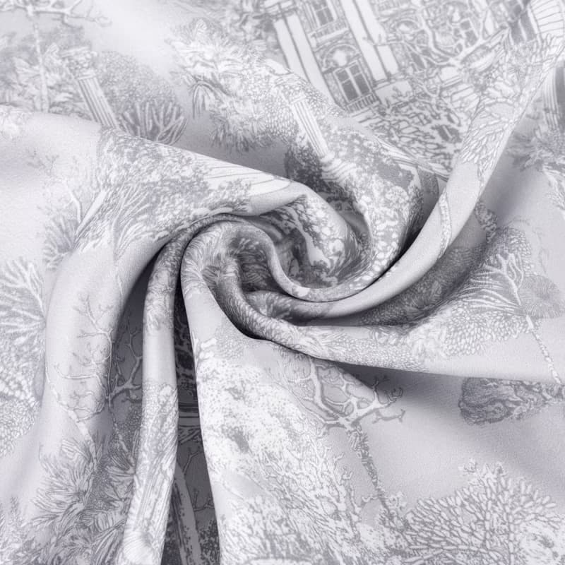 凡爾賽茹 海底宮殿 灰色 大方巾絲巾90厘米 Jardin Des Fontaines