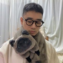 語罐頭可愛寵物暹羅貓毛絨交叉情侶保暖閨蜜禮物保暖禦寒圍脖圍巾