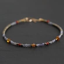 アイオライトとトルマリンのMIXブレスレット