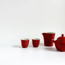 不言美器 朱砂紅 四季豐收壺 一壺一盅二杯