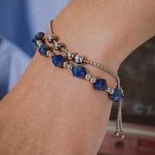 Unisex | 極晝系 - 冰岩藍 * 青金石 智慧 力量 不銹鋼礦石手環