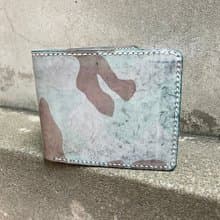 義大利霧蠟迷彩植鞣牛皮經典三卡短夾 爵士藍 畢業禮物 情人節