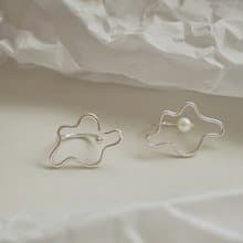 大自然系列-雲朵開口戒指 SV925 不規則 珍珠