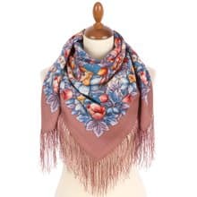 Authentic Pavlovo Posad Russian Shawl Scarf Soft 100% Wool 89x89 cm 1994-2