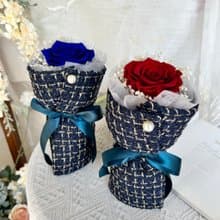 經典小香風永生花束 深藍款