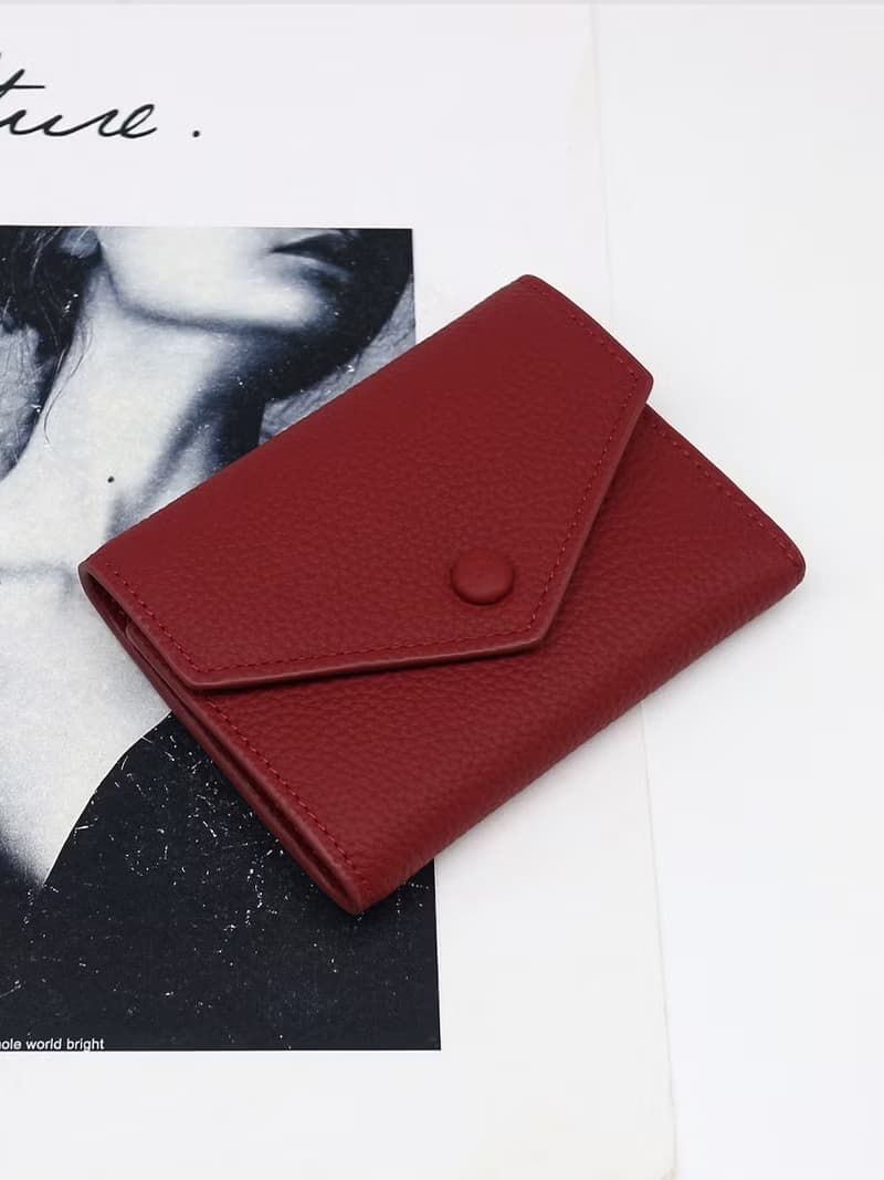 大容量 三折頭層牛皮錢包
