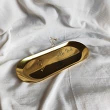 【with God -不鏽鋼橢圓盤】加厚金屬收納飾品擺飾盤 附包裝盒