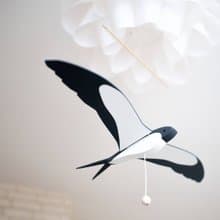 Magic flying bird; Wooden hanging decor; Home and nursery decor