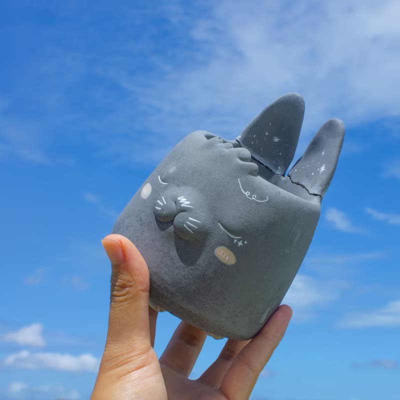 銀河光兔 水泥盆器 盆景 植栽 禮物 禮品 送禮 年節