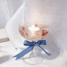 療癒系 乾燥花透明燭台 | 可加購四入香氛(圓)茶蠟禮盒