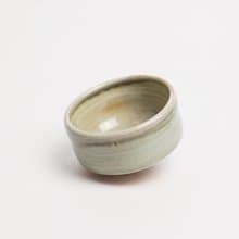 明芽窯 l 柴燒青瓷落灰茶碗 灰 陶器 陶藝品 茶具 蒐藏品 T