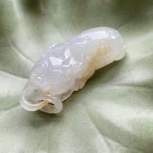 冰種飄黃翡翠貔貅 | 天然緬甸玉翡翠A貨