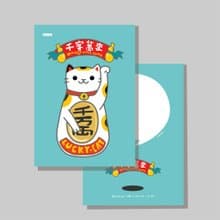 原創明信片/招財貓_英千萬/原創插畫/貓咪/文創卡片