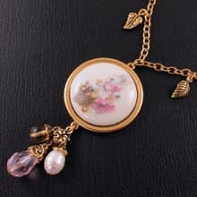 Cute Pink Bunny Rabbit Hare Porcelain Cameo Gold Charm Pendant Necklace Jewelry