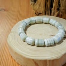 阿拉善瑪瑙彩玉 多巴胺薄荷綠千層桶珠 || 辟邪平安 天然水晶手鍊