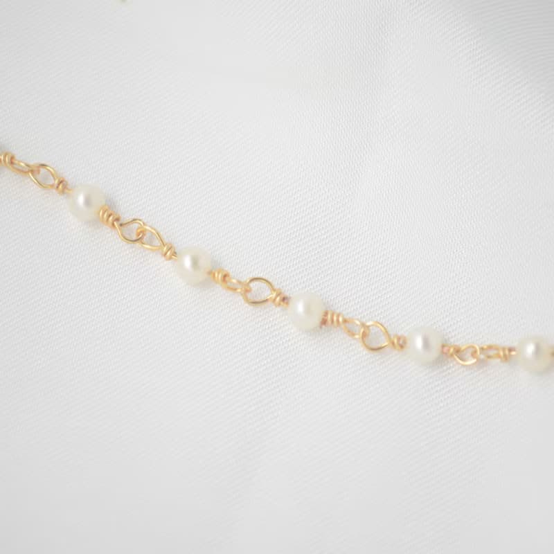 珍珠/簍空轉運珠/14KGF手鍊