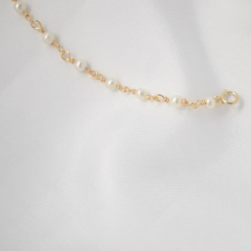 珍珠/簍空轉運珠/14KGF手鍊