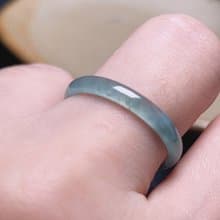 【求‧緣】冰藍水翡翠戒指戒圈 | 國際18圍 | 天然翡翠A貨 | 送禮