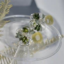 抹茶馬卡龍 日本樹脂手工耳環/耳夾