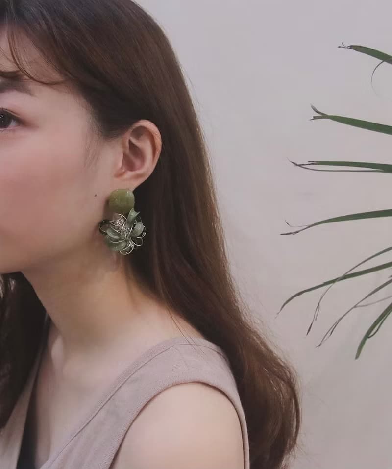 抹茶馬卡龍 日本樹脂手工耳環/耳夾