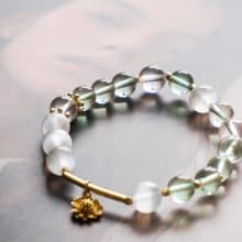 綠螢石 貓眼石 白水晶 水晶 手鏈 手鍊 靈性 淨化 心靈 百日草