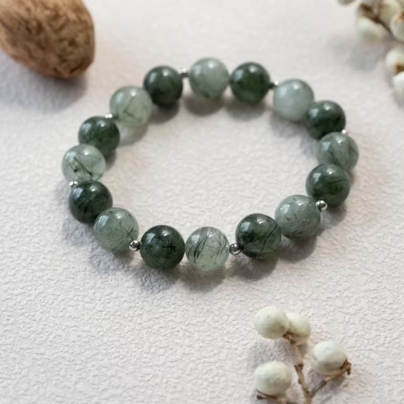 深淺碰撞丨奶油體綠髮晶丨天然礦石水晶手鍊手串閨蜜女生生日禮物