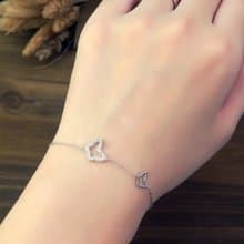 蝴蝶花語 925純銀手鍊 白K金色 女生手鍊