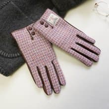 Harris tweed秋冬保暖男女情侶哈裡斯粗花呢英倫羊毛真皮觸屏手套