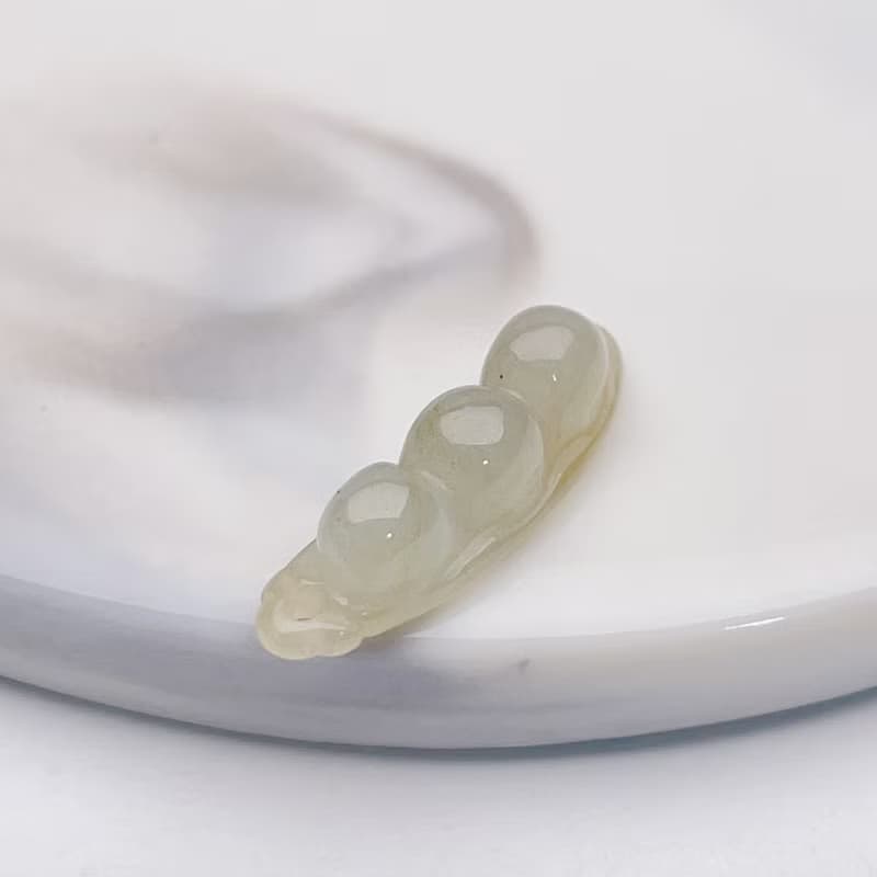 冰種翡翠福豆吊飾 | 天然緬甸玉翡翠A貨 | 送禮