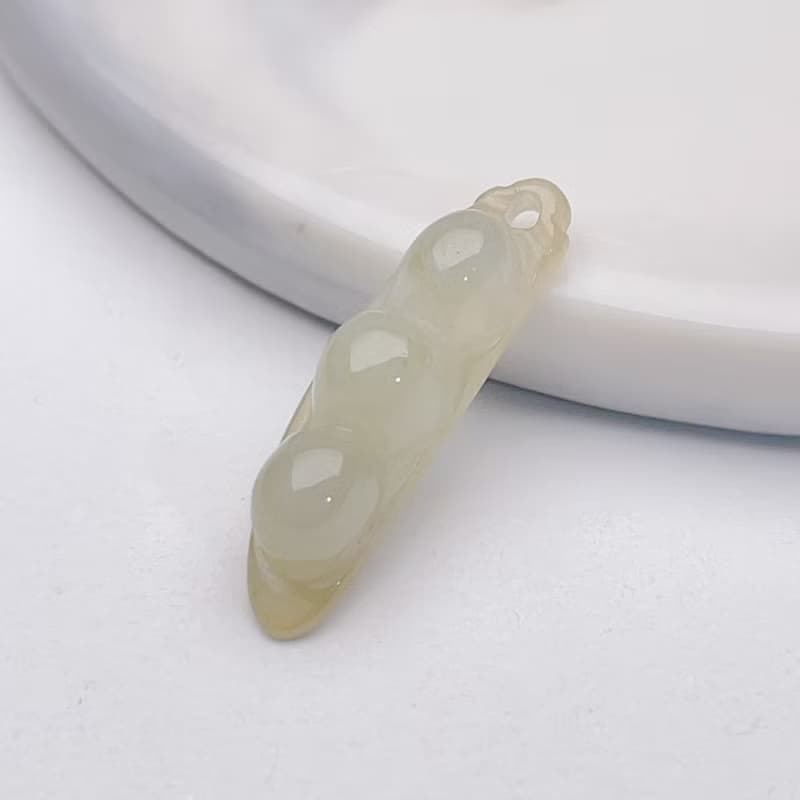 冰種翡翠福豆吊飾 | 天然緬甸玉翡翠A貨 | 送禮