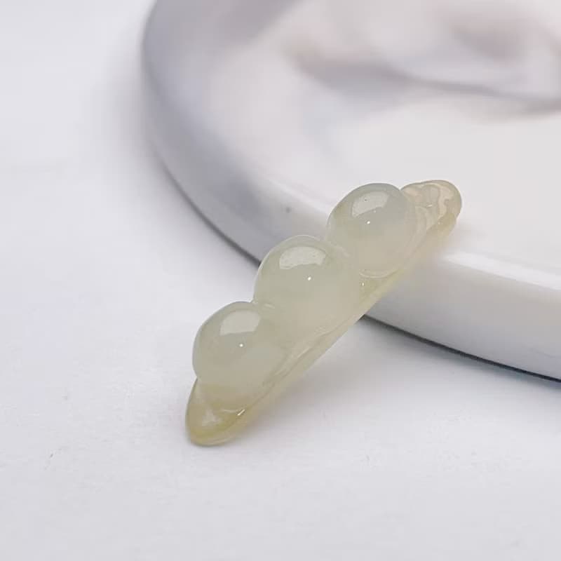 冰種翡翠福豆吊飾 | 天然緬甸玉翡翠A貨 | 送禮
