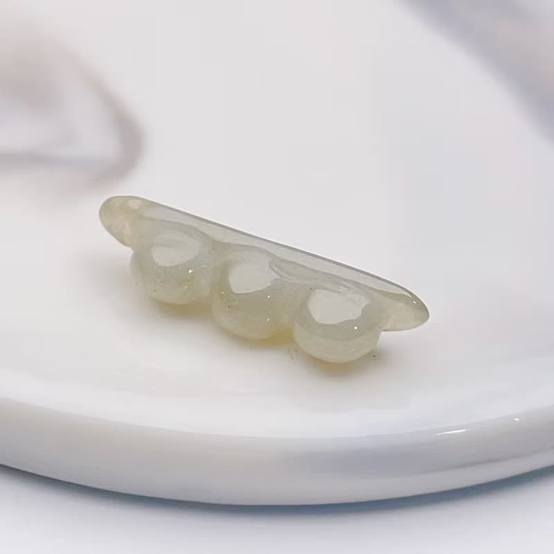 冰種翡翠福豆吊飾 | 天然緬甸玉翡翠A貨 | 送禮