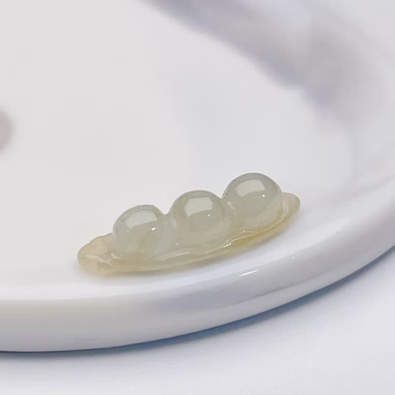 冰種翡翠福豆吊飾 | 天然緬甸玉翡翠A貨 | 送禮