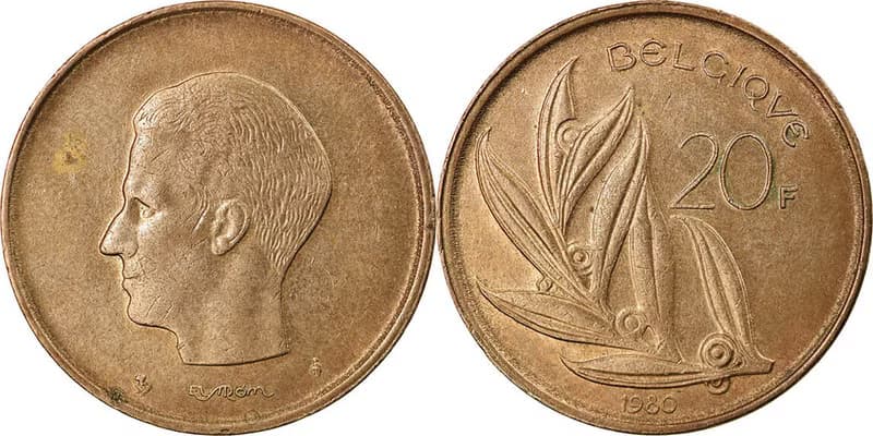 Belgium Coin Ring 20 francs 1980-1993 coin rings for men coin rings for women