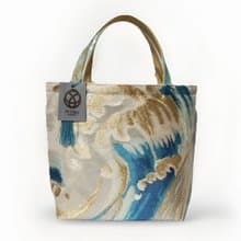 獨一無二真絲和服袋帶托特包, 日本手工刺繡升級改造包, 和風藝術