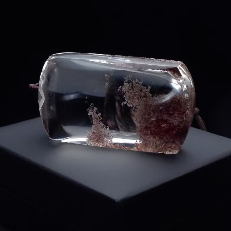 紅霞之境 藏於水晶的紅色雲海 幽靈項鍊吊墜 PN0002