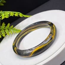 印尼大黃蜂碧玉手鐲 63MM 黃綠高瓷玉化金腰帶 提升運勢 辟邪護佑