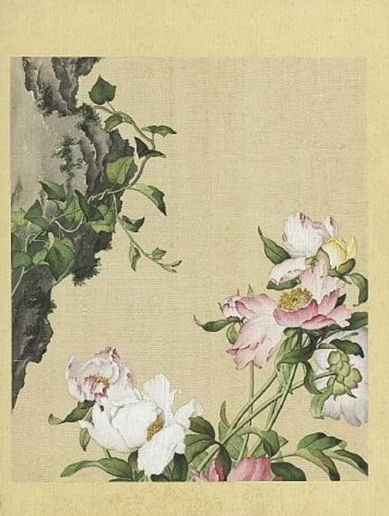故宮授權 | 仙萼長春冊矽膠餐墊-芍藥 (清 郎世寧畫仙萼長春 冊 )