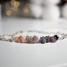 Botswana Agate Bracelet, 925 Silver, Capricorn, Virgo crystal, Christmas gift