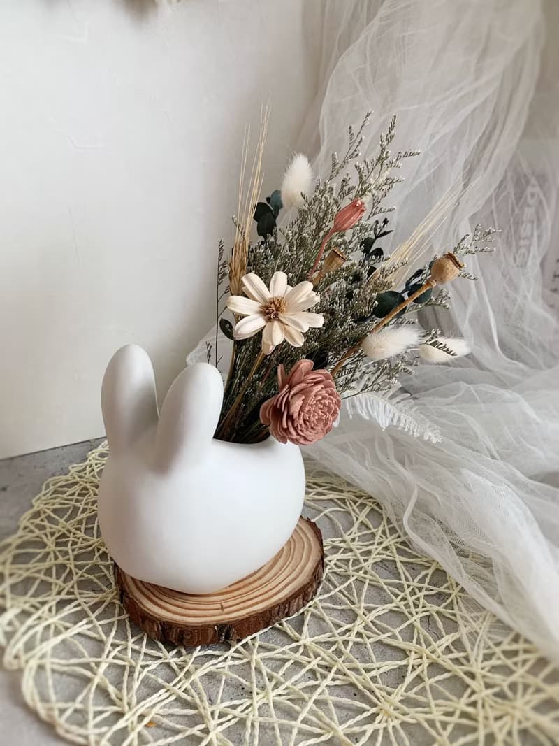 錢兔似錦 乾燥花束盆花