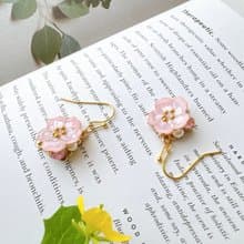 SAKURA dip art Pink Bijou Glass Pearl earrings_allergy-friendly_0060