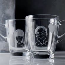 (一對價)320cc【學生情侶對杯】(簡易Q版) 似顏繪馬克杯 情人節