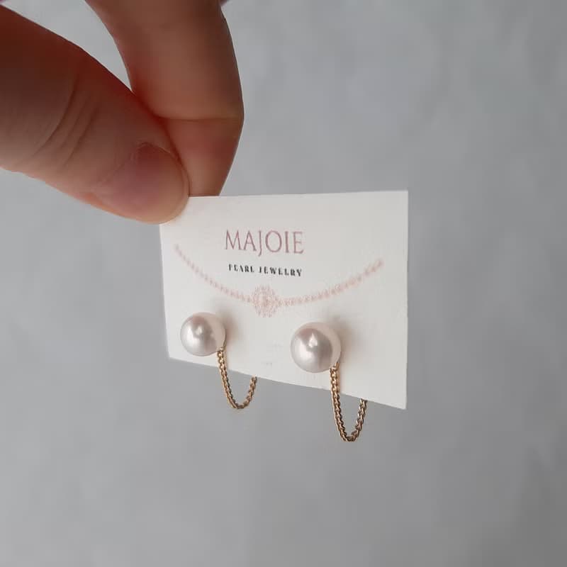 K18 デザインピアス ホワイト あこや真珠 パールピアス あこやパール 日本の真珠 pearl earrings 珍珠耳環 珍珠耳环 진주귀걸이