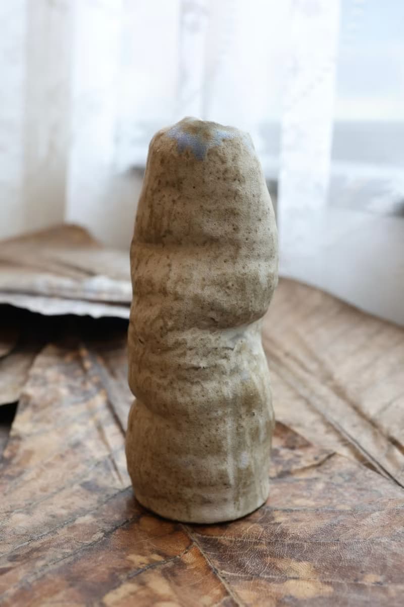 【喬遷禮物】風的皺折No5鈷綠手捏花器侘寂風雕塑擺件收藝術作品