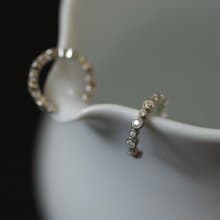 │簡約│法式 • 包邊鋯石 • 抗過敏 • 925silver• 純銀耳骨夾