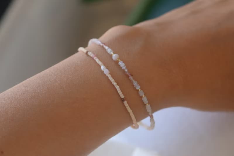 手鍊 蛋白石 安德森石 月光石 天然石 - 放鬆 -