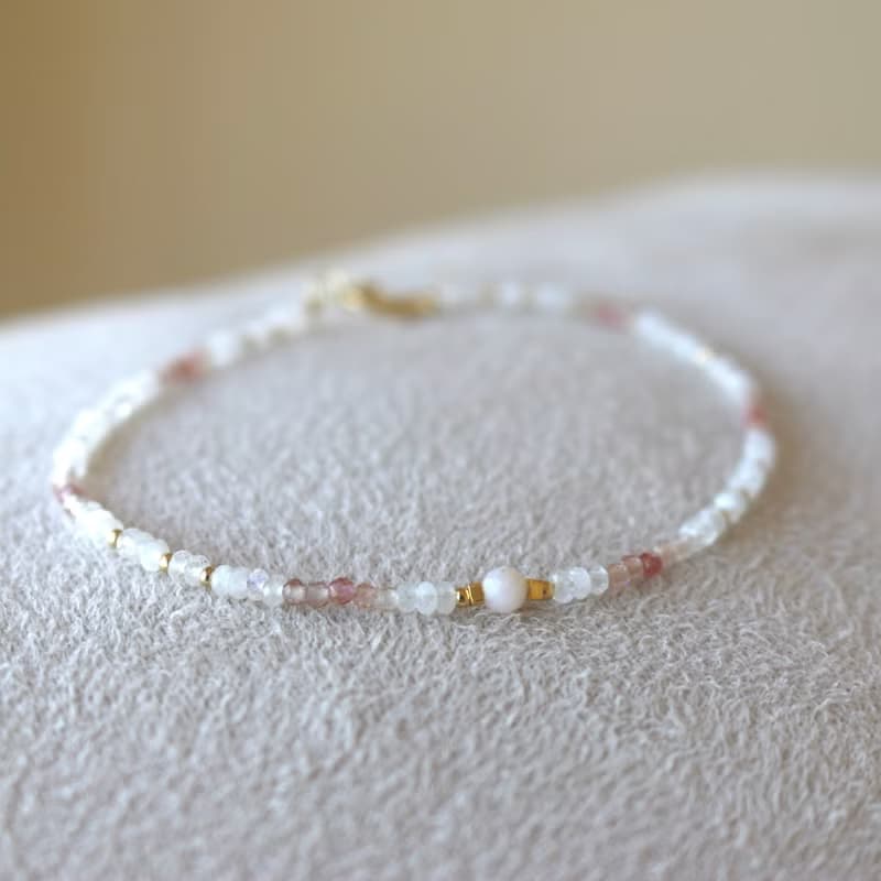 手鍊 蛋白石 安德森石 月光石 天然石 - 放鬆 -