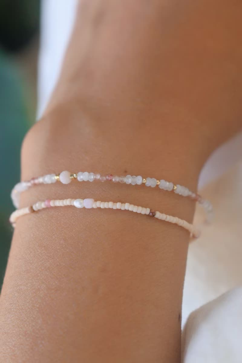 手鍊 蛋白石 安德森石 月光石 天然石 - 放鬆 -