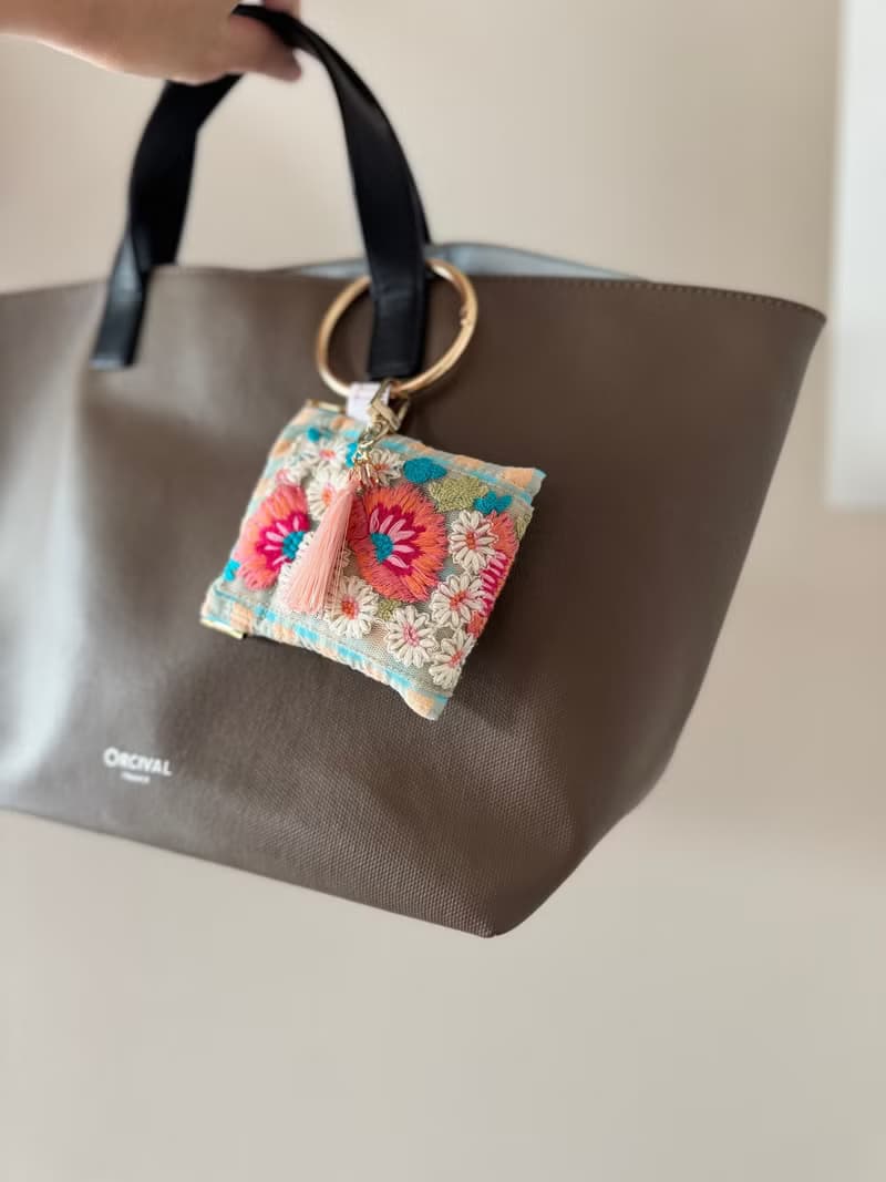 インド刺繍リボンのバネポーチ(pinkoi限定　カラフルポップ)