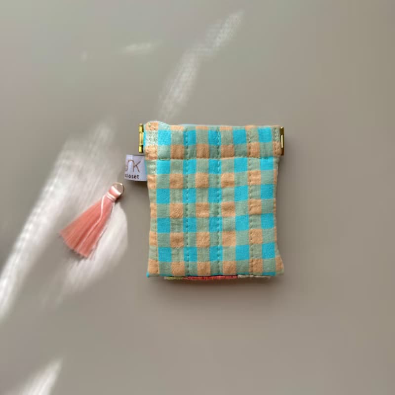 インド刺繍リボンのバネポーチ(pinkoi限定　カラフルポップ)